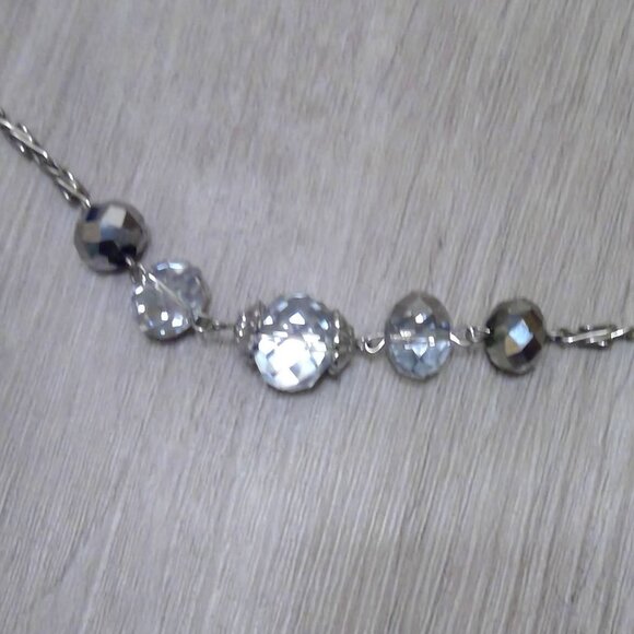 Sparkling Faceted Beads Silver Tone Necklace - Picture 3 of 3